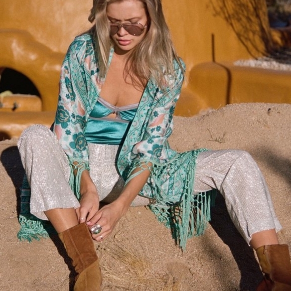 New arnhem azalea kimono robe turquoise XS/S BNWT - Picture 7 of 16